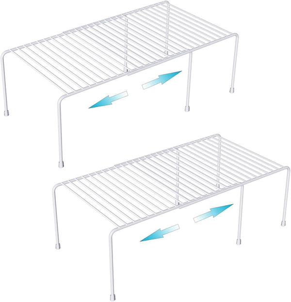 Expandable Cabinet Storage Organizer Shelf, Freezer Shelf, Kitchen Cabinet Pantry Spice Rack, 2 Sets