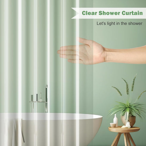 UFRIDAY Stall Clear Shower Curtain Liner, 48 x 72 inches Heavy Duty Waterproof Transparent PEVA with 3 Magnets Bottom
