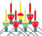 Novelty Lights Traditional Bubble Light Set, 6 Feet, 7 Bulbs Red/Yellow Liquid with Multicolor Bases