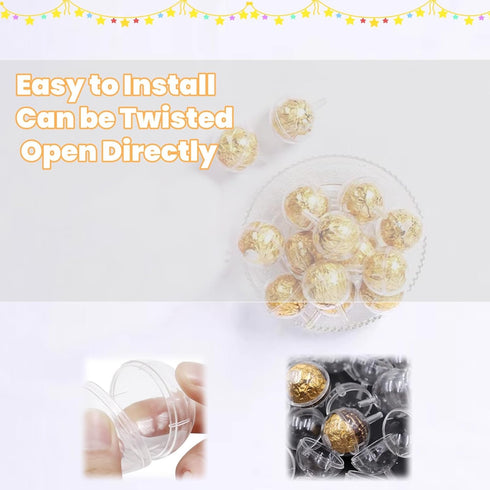Haokixin 100 Packaging PCS Chocolate Holder,Clear Balls Acrylic Chocolate Box Holder,Chocolate Candy Holder