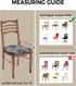 Boho Blue Brown Seat Covers for Dining Room Chairs, Stretch Cushion Protector for Kitchen Set of 2