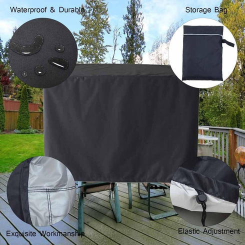 FLR 49x49x29in Patio Table Cover Square Black Waterproof Outdoor Dinner Protector Dust-Proof Table Desk Cover Furniture