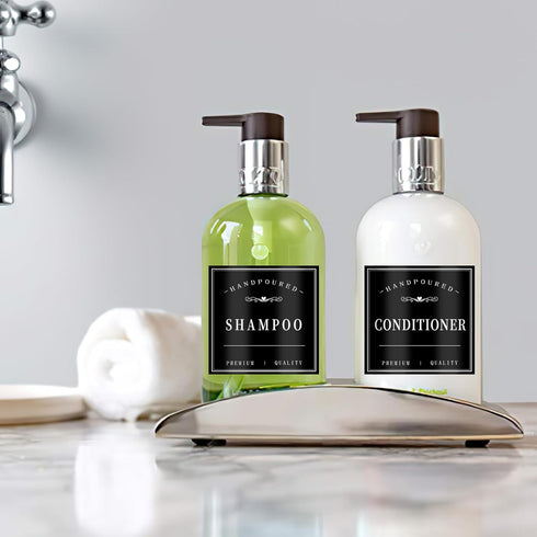 12PCS Bathroom Labels for Soap Dispenser, Waterproof Organization Labels for Shampoo and Body Wash