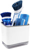 KeFanta Sink Counter Caddy – Plastic Dish Sponge Holder with Drain Tray, Kitchen Organizer (White)