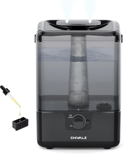 CHIVALZ Humidifiers for Bedroom Large Room, 6L Cool Mist Top Fill Humidifier