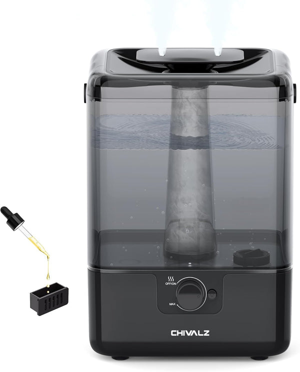 CHIVALZ Humidifiers for Bedroom Large Room, 6L Cool Mist Top Fill Humidifier