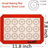 Small Macaron Silicone Baking Mat, 3 Pack Quarter Sheet Baking Mats (11.8 x 7.8 IN), Silicone Baking Sheet for Macarons, Cookies, Pastry, Pizza (Red, Blue, Grey) by Goalfly