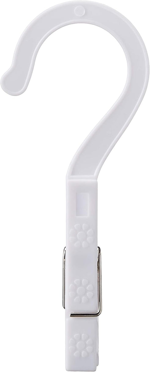 Fox Run Set of 10 Laundry Hooks, White Clothing Pin Hooks