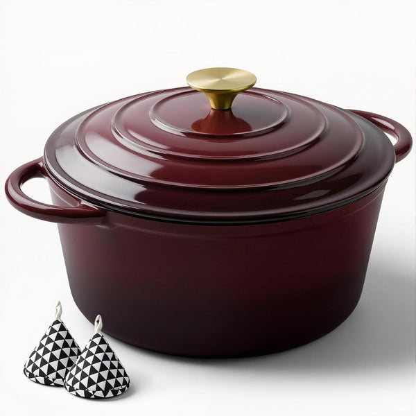 Miereirl 4.5 Quart Enameled Dutch Oven Pot with Lid, Cast Iron Dutch Oven