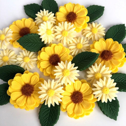 3D Daisy Rose Flowers Silicone Mold for Cupcake Cake Decorating Tool, Chocolate Gumpaste Mold, Sugarcraft Bakeware (4