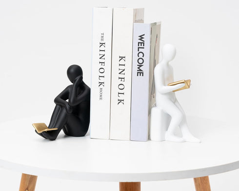 Reading Book Thinker Statue for Study Library Bookshelf Reading Nook Decoration, Book Reader Club Gifts, Librarian
