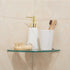 3 Pack Kingrol Glass Bathroom Shower Shelves, Extra Thick Wall Mounted Shelves, Clear Floating Corner Shelves