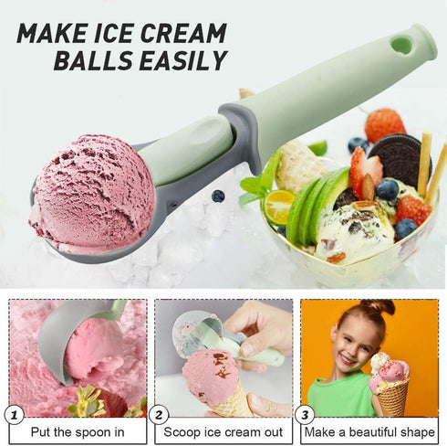 L7HWDP Frozen Ice Cream Scoop with Easy Trigger,Plastic Cookie Scoops for Baking,Durable Melon Baller Scoop, Perfect