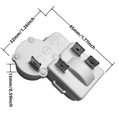 2Pcs Refrigerator Compressor PTC Starter Relay, Over Load Protector 4Pin for ZHB Series Compatibility