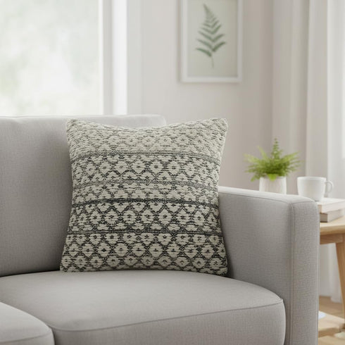 Set 100% (18x18 Pack 2 REDEARTH Tufted Throw Pillow Cushion Covers - Boho Textured Woven Decorative Cases for Couch