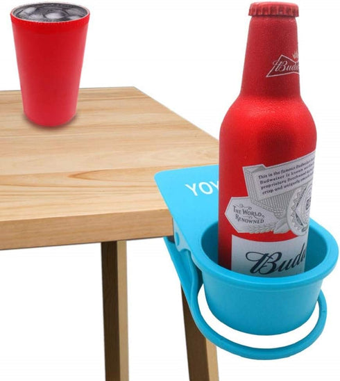 2 Pack YOY Drink Cup Holder Clip - Table Desk Side Water Glass Beer Bottle Beverage Soda Coffee Mug Holder Cup Saucer