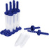Tovolo Popsicle Molds with Sticks, Blue, 4-Pack, Twin Pops, Reusable Ice Pop Maker, Dishwasher Safe & BPA-Free