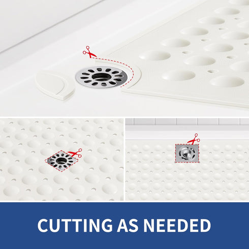 34"x 23", OTHWAY Large Shower Mat TPE Non Slip Shower Mat for Walk in Shower Stall, Inside Shower Mats with Drain Holes