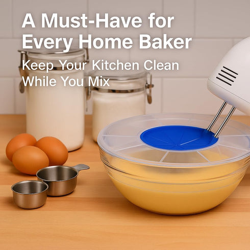DINY Home & Style 12" Mixing Bowl Splatter Guard – BPA-Free Cover for Hand & Electric Mixers, Dishwasher Safe
