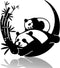 PLIGREAT Cute Panda Metal Wall Sculpture, Front Door Welcome Sign Hanging Wall Art Decor