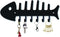 CREATCABIN Fishbone Key Holder Hanger, Towel Rack Organizer with 6 Hooks, Wall Mounted for Bathroom Kitchen