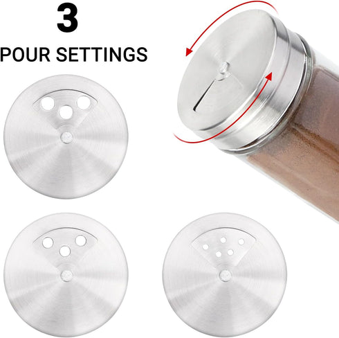 Segarty 3 Pack Spice Jars, 3 oz Glass Bottles with Shaker Lids, Adjustable Pour Holes for Kitchen Storage