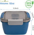 Freshmage 52-oz Salad Lunch Container To Go, 3 Compartments, Salad Dressings Container for Toppings, Snacks, Blue