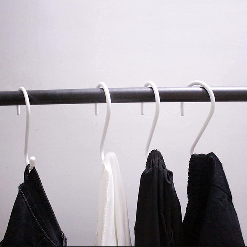 4 Pack Large S Hooks for Hanging Heavy Duty, 6 inch Non Slip Vinyl Coated Metal Closet S Hooks for Kitchen Utensils,