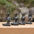 OwMell Lot of 4 Black Meditation Yoga Pose Statue Figurines Ceramic Figure Set Decor