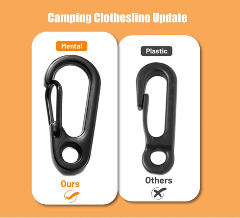 Portable Travel Clothesline Cord - Caudblor Adjustable 33ft Laundry Drying Rope with 12Pcs Stoppers