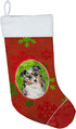 Caroline's Treasures CK3969CS Christmas Snowflakes Australian Shepherd Christmas Stocking, Holiday Decorations
