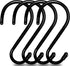 4 Pack Large S Hooks for Hanging Heavy Duty, 6 inch Non Slip Vinyl Coated Metal for Kitchen Utensil, Clothes