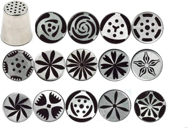 Ateco One Step Flower Russian Tube Set with Stainless Steel Tips: 241, 242, 243, 244, 245, 246, 247, 248, 249, 251,