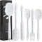 6 Piece White Silicone Spatula Set, Heat Resistant Nonstick Kitchen Utensils with Stainless Steel Core