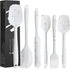 6 Piece White Silicone Spatula Set, Heat Resistant Nonstick Kitchen Utensils with Stainless Steel Core