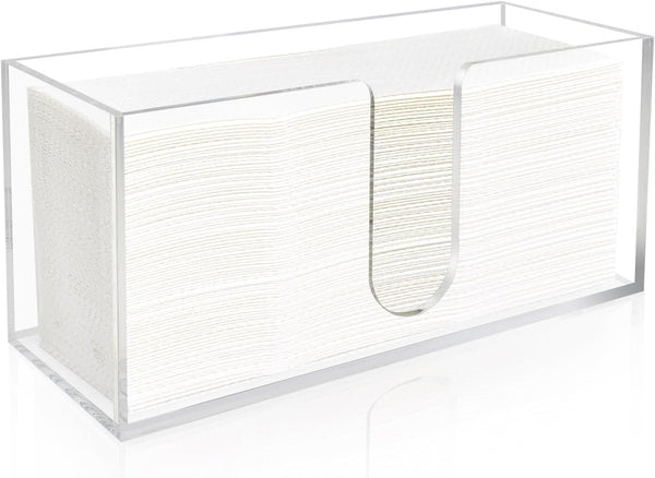 Acrylic Paper Towel Holder Countertop, 5mm Thick Clear C-Fold Z-Fold Trifold Napkin
