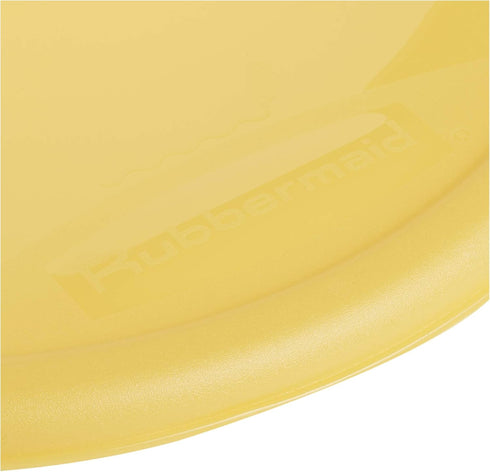 Rubbermaid Commercial Lid for Round Food Storage Container, Yellow, Fits 12-22 Qt.