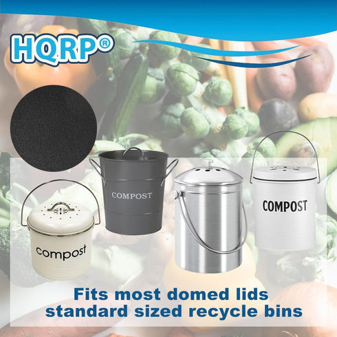 HQRP 6-Pack Charcoal Filters for Compost Bucket 6.7 Inch Round Compost Bin Filter for Kitchen Countertop Pail by HQRP