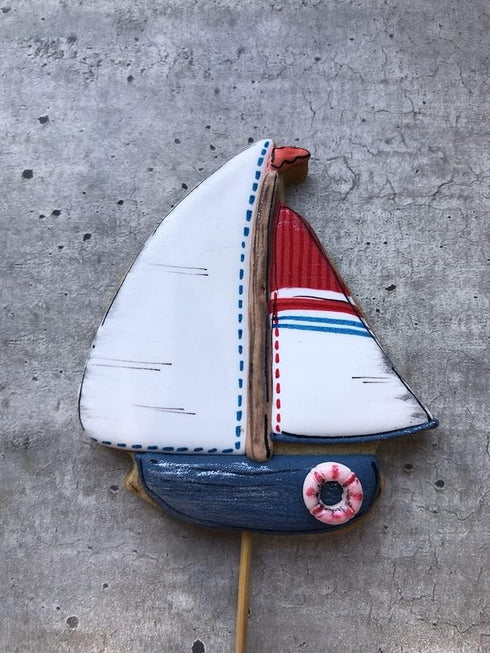 LILIAO Nautical Cookie Cutter Set - 4 Piece - Anchor, Sailboat, Rudder and Dolphin Biscuit Fondant Cutters