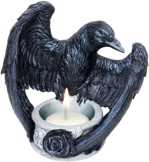 Alchemy Gothic Tea Light Candle Holder, Raven's Ward