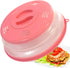 Microwave Splatter Cover Vented for Food, Splatter Guard & Colander Kitchen Gadget for Microwave Plate Cover (Pink)