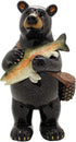 Pacific Giftware Black Bear Fisherman Figurine, 6.5 Inches Tall Resin Home Decor