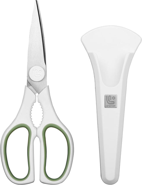 Linoroso Kitchen Scissors All Purpose Kitchen Shears with Magnetic Holder, Soft Grip