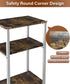 Tigerden 3 Tier Side Table, Heavy Duty End Table with Shelves, Narrow Nightstand Table for Small Spaces, Record Player