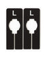 NAHANCO QSDBWKIT2 Black Rectangular Clothing Size Dividers with White Print for XS-XL, Kit of 25