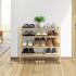 WKWKER 4-Tiers Bamboo Shoe Rack Stackable Free Standing Shoe Racks Portable Shoe Storage Organizer Stackable Shelf