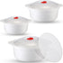 Microwave Bowls with Lids - 3 Pieces Assorted Sizes, Soup Bowl with Lid and Steam Rack, Dishwasher Safe Dishes