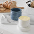 DOWAN Porcelain Butter Keeper Crock, French Butter Dish with Lid, Embossed Butter Container for Soft Butter, Big