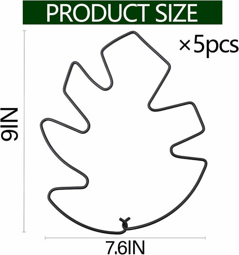5PCS 9x7.6in Yohsnor Black Monstera Plant Stem Support - Adjustable & Durable Indoor Plant Stake for Cactus