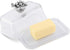 2-Piece Arthur Court Glass Butter Dish with Lid Metal Grape Knob | Classic Design Covered Butter Keeper | Covers